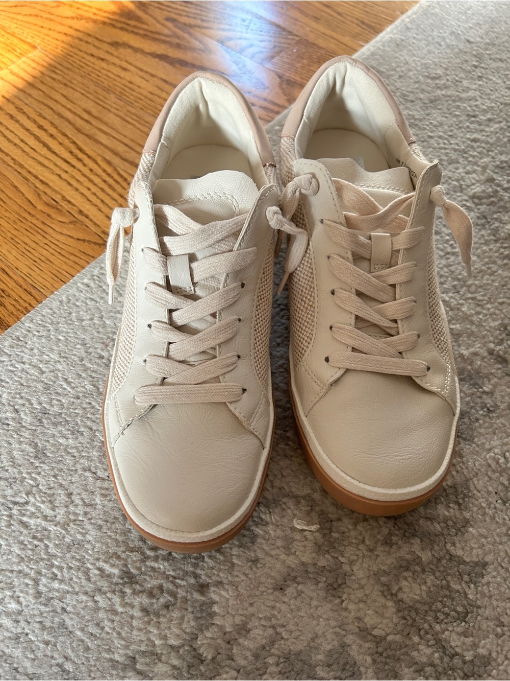 DV by Dolce Vita Lace-Up Sneakers - Cream/Tan